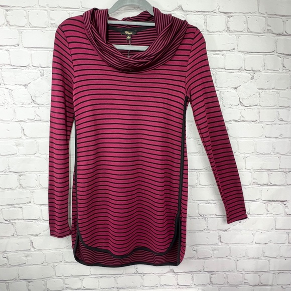 NWT🤩 |•CUPIO•| Super SOFT Striped Cowl Neck Tunic Sweater Size Small - Picture 1 of 10